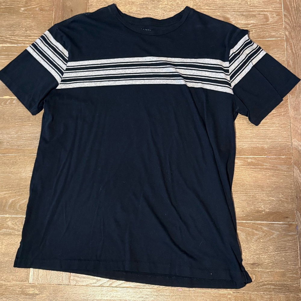All Saints Back Tee with White Stripes